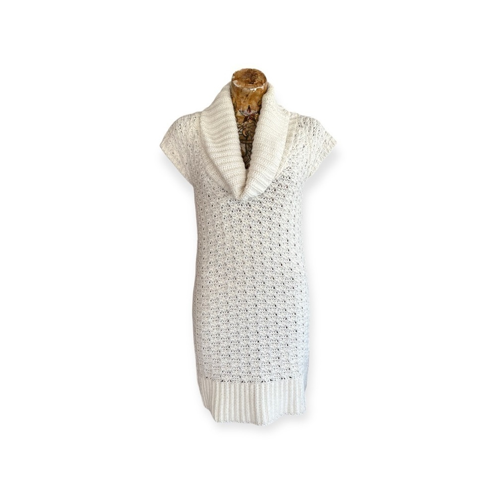 Stradivarius sweater dress tunic turtleneck cream large knit